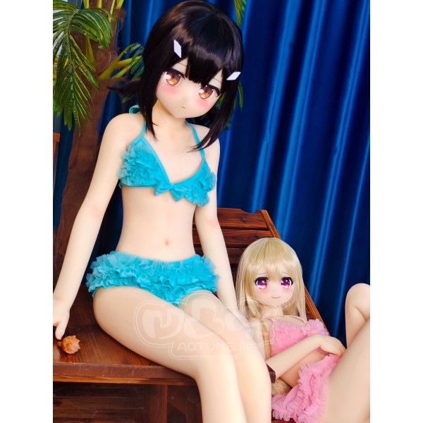 ITYDOLL TPE Anime Barbie sex Doll Tan 135cm AA Cup 99 Green Head