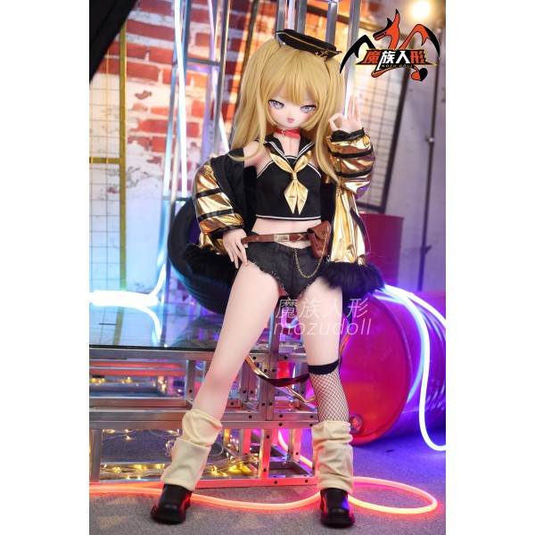 MOZU New anime sex doll Betti 130cm One hard vinyl head + one soft TPE head + TPE body +Costume