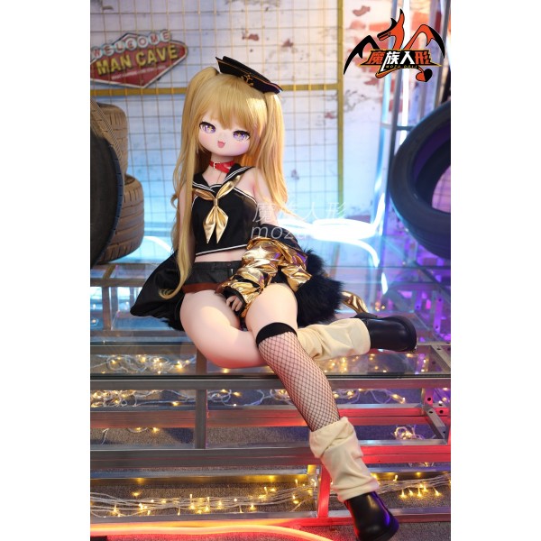 MOZU New anime sex doll Betti 130cm One hard vinyl head + one soft TPE head + TPE body +Costume