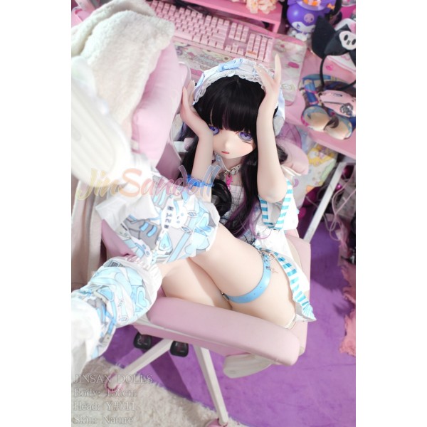 Life-size cute healing anime sex doll Wmdoll Kuromiya 150cm A cup Vinyl head + TPE body