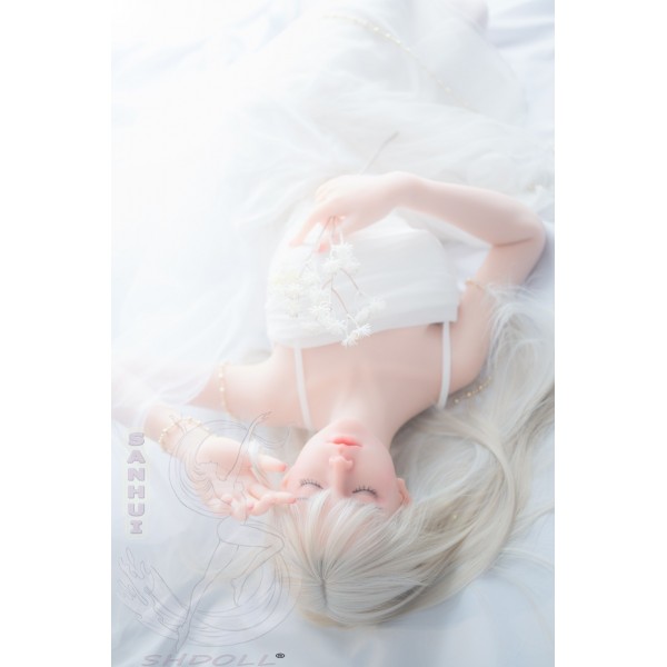 ITYDOLL Full Silicone Long flowing white hair Sex Doll 156cm Sanhui A39 Head