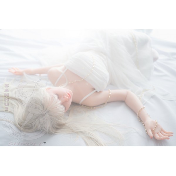 ITYDOLL Full Silicone Long flowing white hair Sex Doll 156cm Sanhui A39 Head